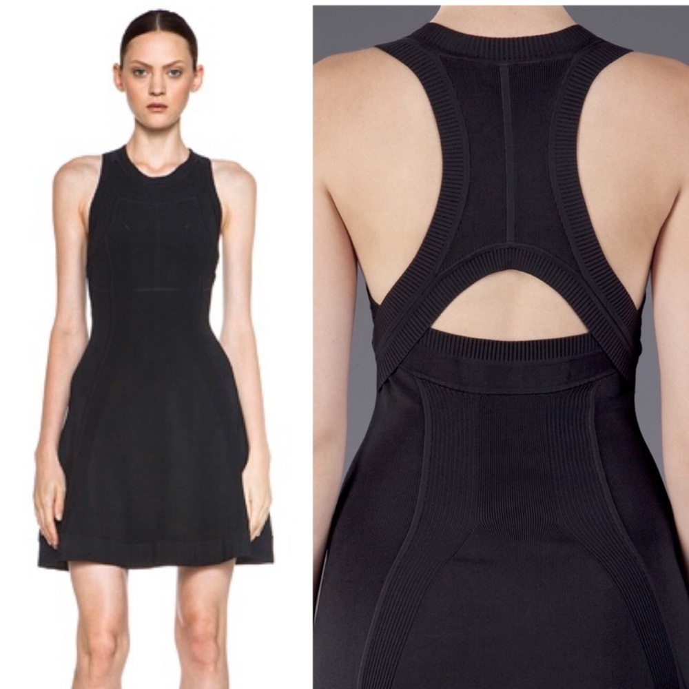 A.L.C. / Barrett black scuba Cutout Racerback Sculpted mini Knit Dress M
